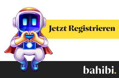 Roboter Maskottchen mit Jetzt Registrieren Hinweis
