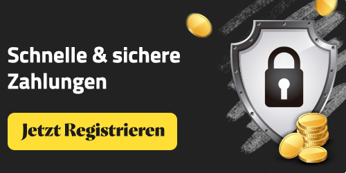 Sichere Zahlungen mit Schloss Schild und Goldmünzen