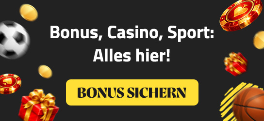 Bonus Casino und Sport mit Geschenk und Spielsymbolen